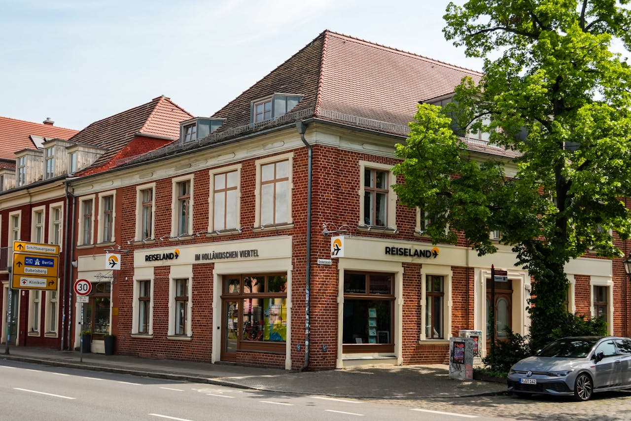 A charming brick building in the Dutch Quarter of Potsdam, Germany.